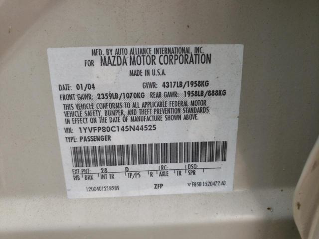 Photo 10 from auction – 2004 MAZDA 6 I with VIN 1YVFP80C145N44525