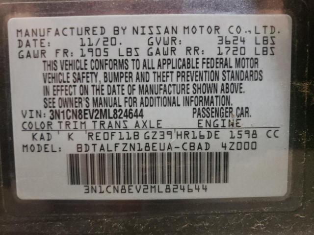 Photo 10 from auction – 2021 NISSAN VERSA SV with VIN 3N1CN8EV2ML824644