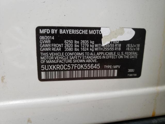 Photo 10 from auction – 2015 BMW X5 XDRIVE3 with VIN 5UXKR0C57F0K55645