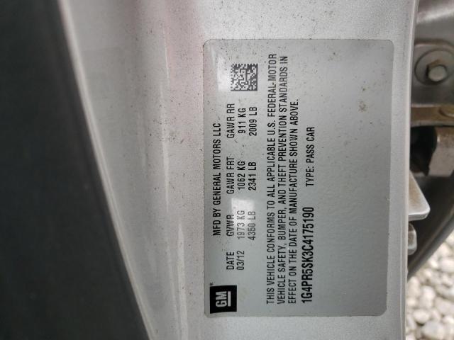 Photo 10 from auction – 2012 BUICK VERANO CON with VIN 1G4PR5SK3C4175190