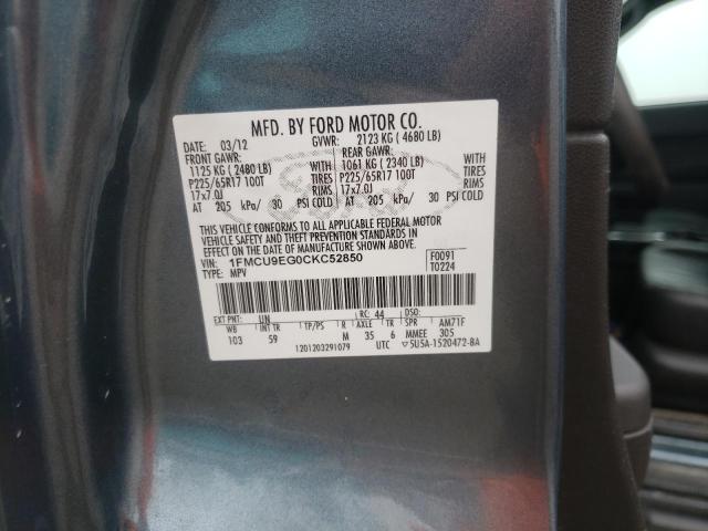 Photo 10 from auction – 2012 FORD ESCAPE LIM with VIN 1FMCU9EG0CKC52850