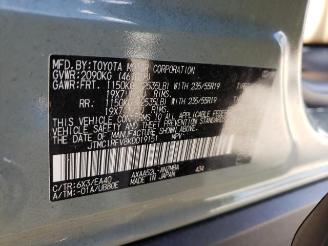 Photo 10 from auction – 2019 TOYOTA RAV4 XLE P with VIN JTMC1RFV8KD019151