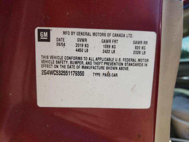 Photo 10 from auction – 2005 BUICK LACROSSE C with VIN 2G4WC532551179350