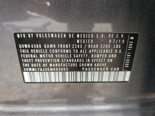 Photo 10 from auction – 2014 VOLKSWAGEN JETTA TDI with VIN 3VWML7AJ3EM603003