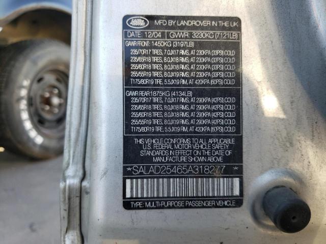 Photo 10 from auction – 2005 LAND ROVER LR3 SE with VIN SALAD25465A318277