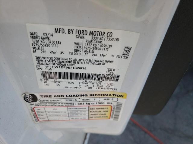 Photo 10 from auction – 2014 FORD F150 SUPER with VIN 1FTFW1EF9EFB45635