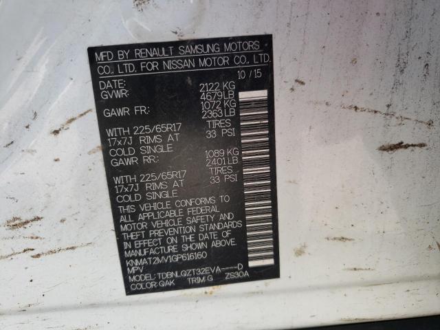 Photo 10 from auction – 2016 NISSAN ROGUE S with VIN KNMAT2MV1GP616160