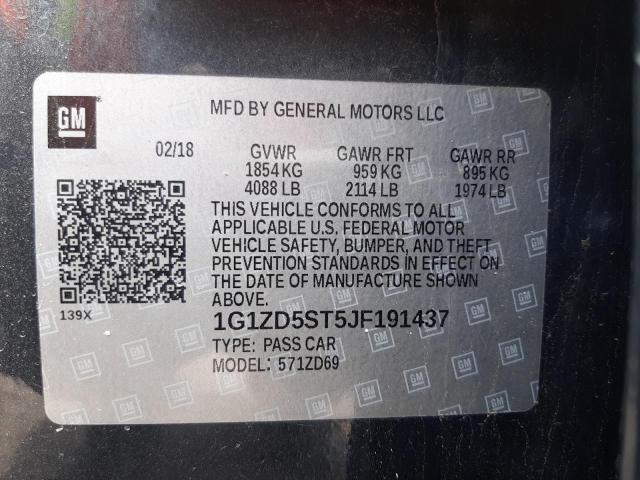 Photo 10 from auction – 2018 CHEVROLET MALIBU LT with VIN 1G1ZD5ST5JF191437