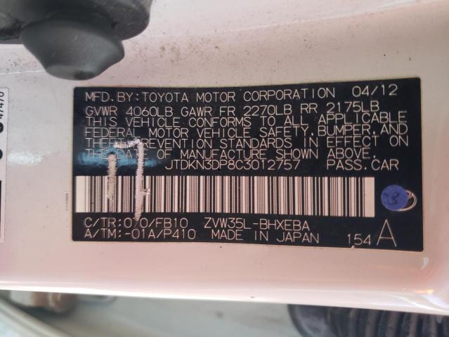 Photo 10 from auction – 2012 TOYOTA PRIUS PLUG with VIN JTDKN3DP8C3012757