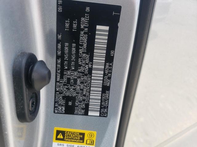 Photo 10 from auction – 2019 TOYOTA HIGHLANDER with VIN 5TDZZRFH7KS290817