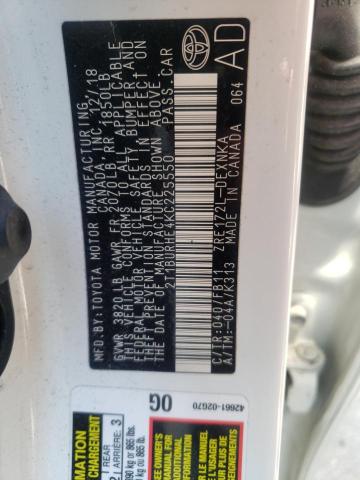 Photo 10 from auction – 2019 TOYOTA COROLLA L with VIN 2T1BURHE4KC225550