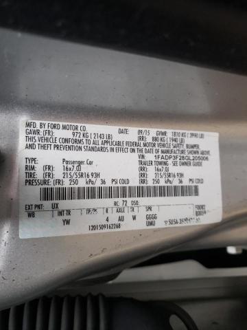 Photo 10 from auction – 2016 FORD FOCUS SE with VIN 1FADP3F28GL205006