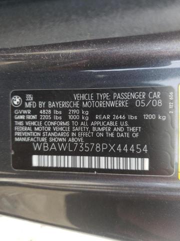 Photo 10 from auction – 2008 BMW 335 I with VIN WBAWL73578PX44454