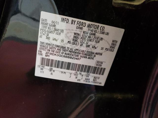 Photo 10 from auction – 2011 FORD EDGE SE with VIN 2FMDK3GC6BBB23487