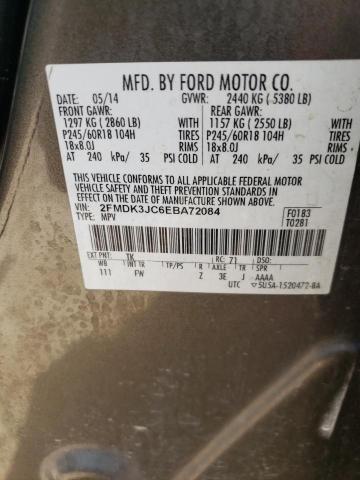 Photo 10 from auction – 2014 FORD EDGE SEL with VIN 2FMDK3JC6EBA72084