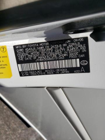 Photo 10 from auction – 2006 LEXUS ES 330 with VIN JTHBA30G865151263