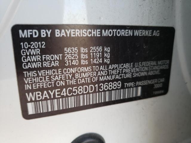 Photo 10 from auction – 2013 BMW 740 LI with VIN WBAYE4C58DD136889