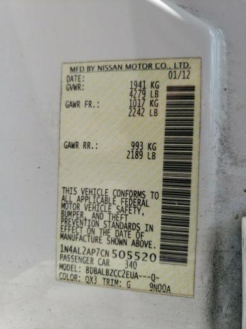 Photo 10 from auction – 2012 NISSAN ALTIMA BAS with VIN 1N4AL2AP7CN505520