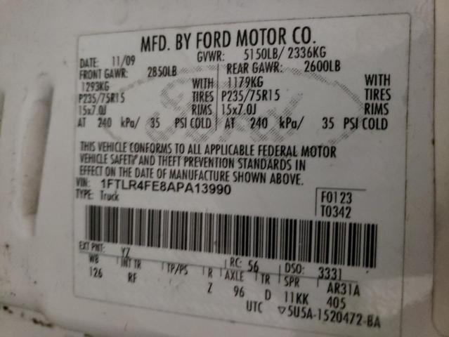 Photo 10 from auction – 2010 FORD RANGER SUP with VIN 1FTLR4FE8APA13990