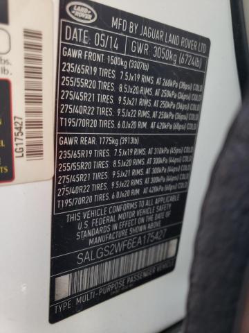 Photo 10 from auction – 2014 LAND ROVER RANGE ROVE with VIN SALGS2WF6EA175427