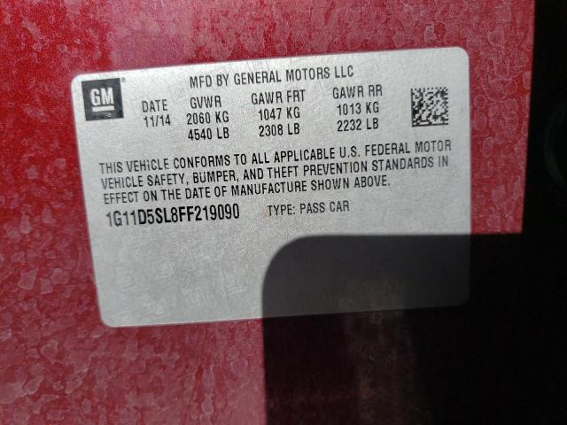 Photo 10 from auction – 2015 CHEVROLET MALIBU 2LT with VIN 1G11D5SL8FF219090