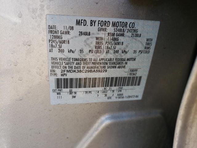 Photo 10 from auction – 2009 FORD EDGE SEL with VIN 2FMDK38C29BA59229