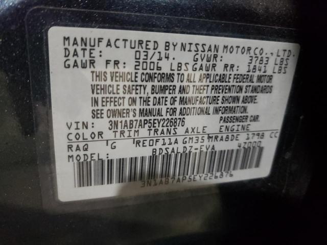 Photo 10 from auction – 2014 NISSAN SENTRA S with VIN 3N1AB7AP5EY226876