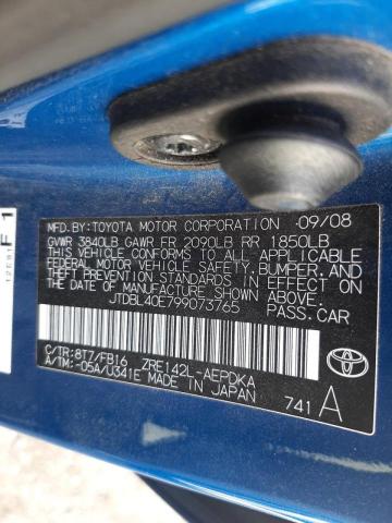 Photo 10 from auction – 2009 TOYOTA COROLLA BA with VIN JTDBL40E799073765