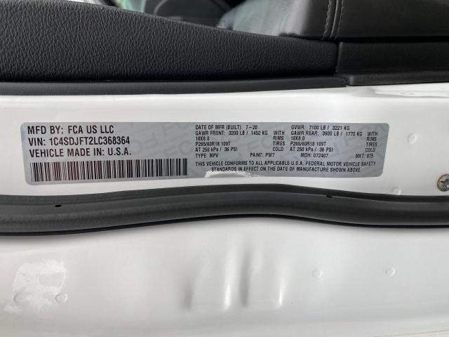 Photo 10 from auction – 2020 DODGE DURANGO SS with VIN 1C4SDJFT2LC368364