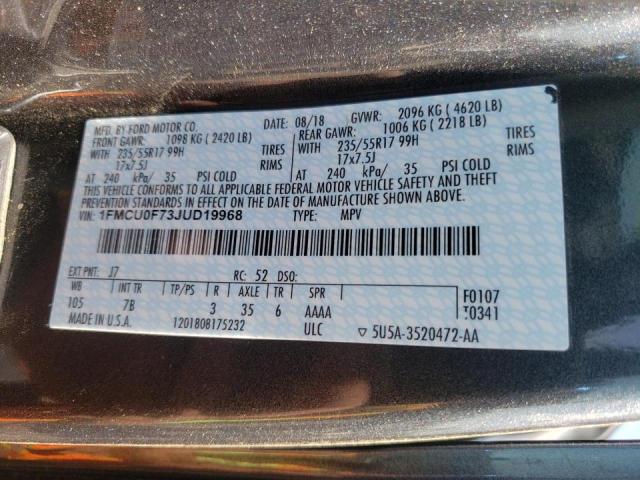 Photo 10 from auction – 2018 FORD ESCAPE S with VIN 1FMCU0F73JUD19968