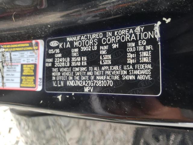 Photo 10 from auction – 2016 KIA SOUL with VIN KNDJN2A21G7381070