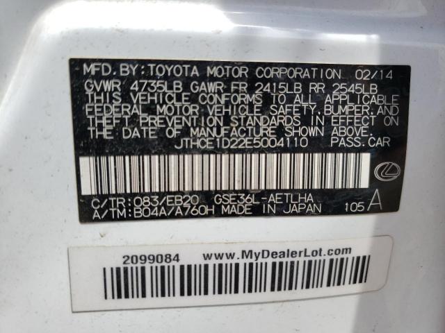 Photo 10 from auction – 2014 LEXUS IS 350 with VIN JTHCE1D22E5004110