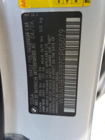 Photo 10 from auction – 2007 BMW 550 I with VIN WBANB53597CP05079