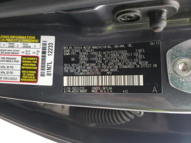 Photo 10 from auction – 2011 TOYOTA SEQUOIA LI with VIN 5TDJW5G18BS051163