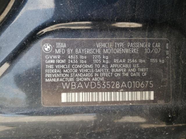Photo 10 from auction – 2008 BMW 335 XI with VIN WBAVD53528A010675