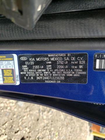 Photo 10 from auction – 2020 KIA FORTE FE with VIN 3KPF24AD7LE216288