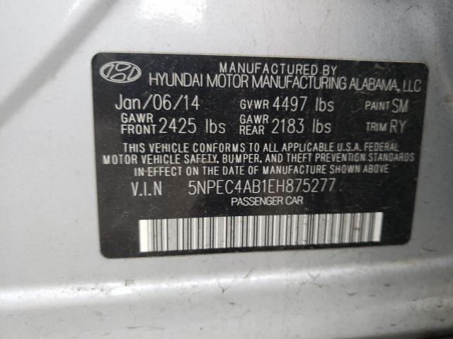 Photo 10 from auction – 2014 HYUNDAI SONATA SE with VIN 5NPEC4AB1EH875277