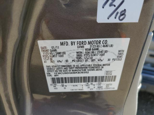 Photo 10 from auction – 2011 FORD ESCAPE XLT with VIN 1FMCU9DG0BKB39352