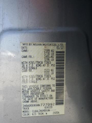 Photo 10 from auction – 2017 NISSAN FRONTIER S with VIN 1N6AD0ERXHN727092