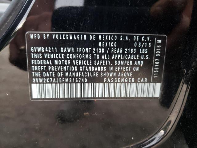 Photo 10 from auction – 2015 VOLKSWAGEN JETTA BASE with VIN 3VW2K7AJ5FM315740