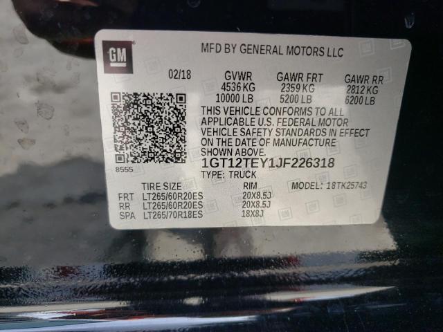 Photo 10 from auction – 2018 GMC SIERRA K25 with VIN 1GT12TEY1JF226318