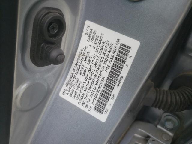 Photo 10 from auction – 2018 HONDA CIVIC LX with VIN 2HGFC2F55JH537574