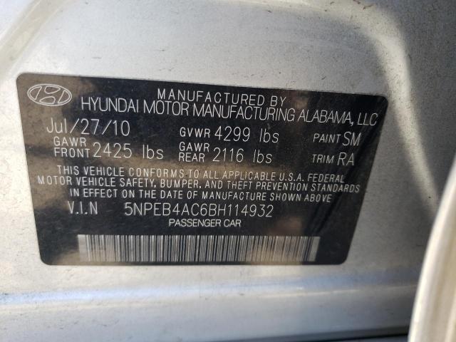 Photo 10 from auction – 2011 HYUNDAI SONATA GLS with VIN 5NPEB4AC6BH114932