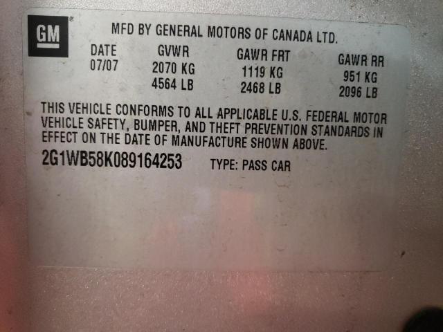 Photo 10 from auction – 2008 CHEVROLET IMPALA LS with VIN 2G1WB58K089164253