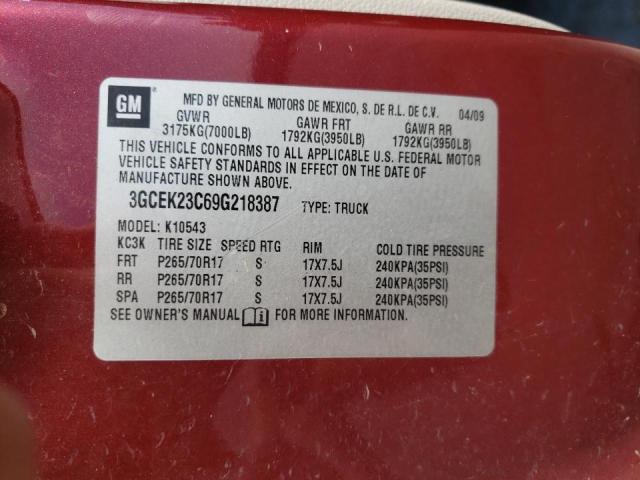 Photo 10 from auction – 2009 CHEVROLET SILVERADO with VIN 3GCEK23C69G218387