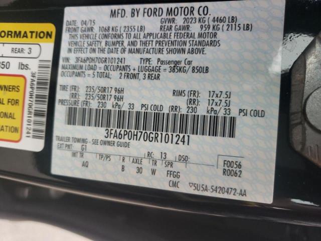 Photo 10 from auction – 2016 FORD FUSION SE with VIN 3FA6P0H70GR101241