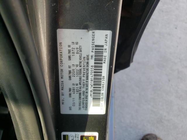 Zdjęcie 10 z aukcji – 2011 MAZDA 3 S z VIN JM1BL1W51B1470558