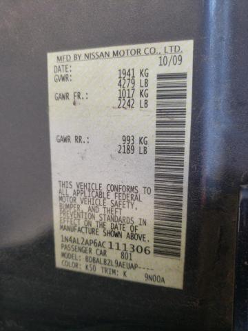 Photo 10 from auction – 2010 NISSAN ALTIMA BAS with VIN 1N4AL2AP6AC111306