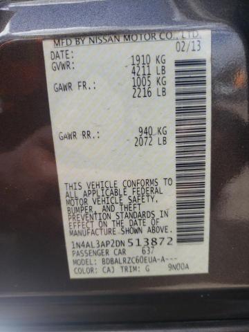 Photo 10 from auction – 2013 NISSAN ALTIMA 2.5 with VIN 1N4AL3AP2DN513872