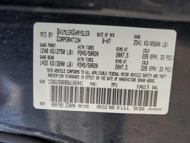 Photo 10 from auction – 2008 DODGE NITRO R/T with VIN 1D8GU58688W102441